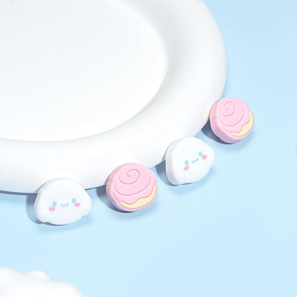 Kuitmor Thumb Grip Caps Compatible with Nintendo Switch 2, Silicone Joystick Grip Caps for Switch 2025, 4pcs, Cute Dog Style, Pink & White