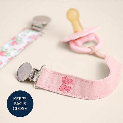 Itzy Ritzy Fabric Pacifier Straps - 2-Pack in Bows & Floral