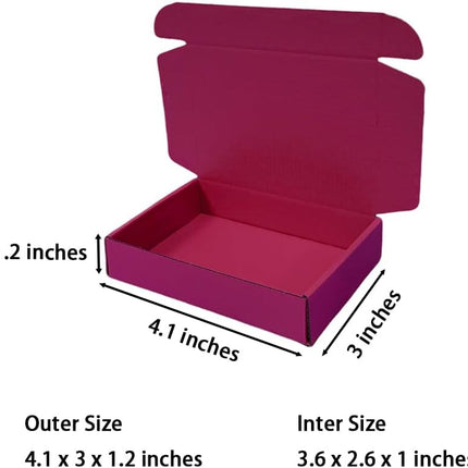 50 Pcs 4.1 x 3 x 1.2 inches Mini Size Shipping Boxes for Small Business Cardboard Corrugated Mailer Boxes for Shipping Packaging Holidays Craft Gifts Giving Products (Cranberry)