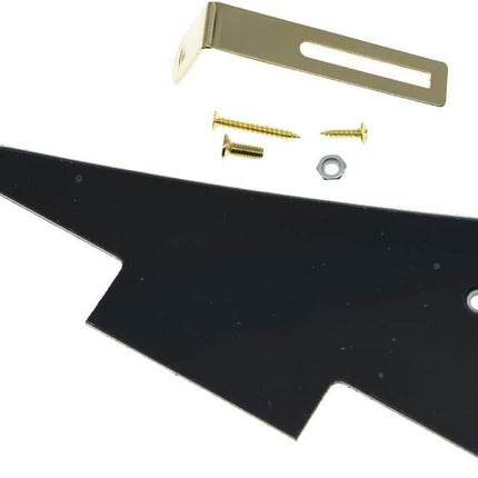 KAISH Black 3 Ply LP Guitar Pickguard with Gold Bracket for Epi Les Paul