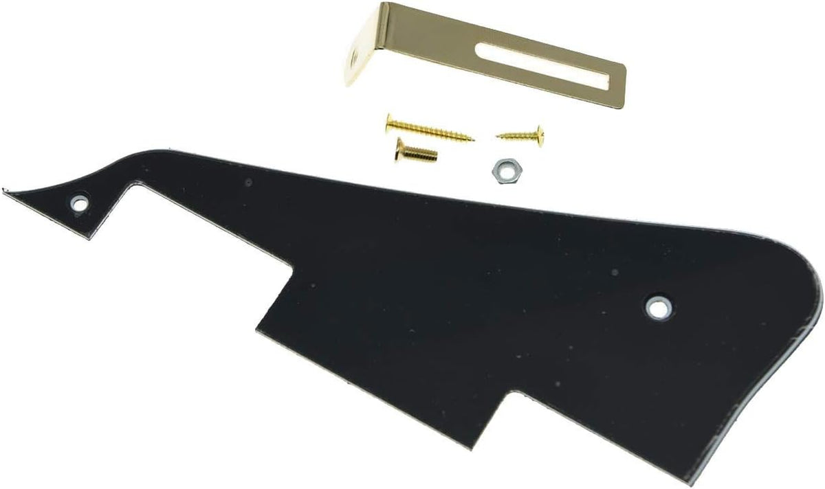 Black 3-Ply LP Guitar Pickguard with Gold Bracket
