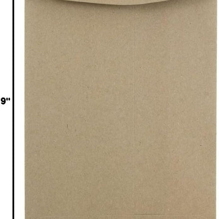 JAM PAPER 6 x 9 Open End Catalog Premium Envelopes - Brown Kraft Paper Bag - 50/Pack