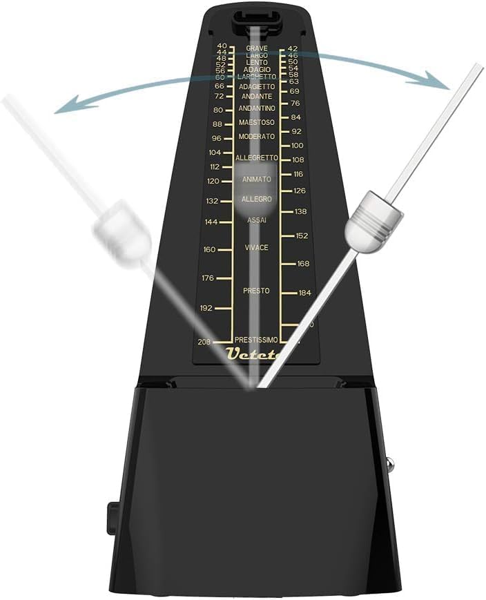 Mechanical Metronome Black/Loud Sound Piano Drum Violin Guitar - photo 3