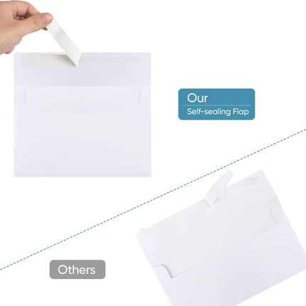 Self-adhesive envelope, 5.25 x 7.25 inches, white - ideal for storing small items in the home office, easy to stick, no water or licking seal design，Pink