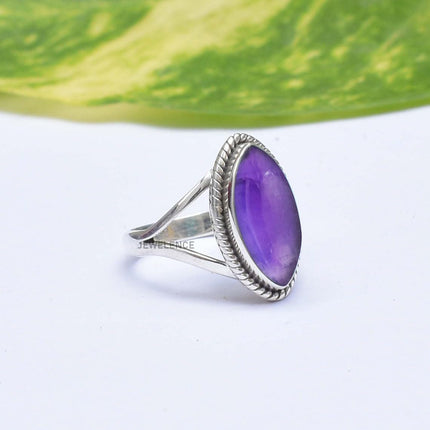 925 Sterling Silver Ring For Womens Gemstone Ring Sterling Silver Boho Ring December Birthstone Bezel Set Gemstone Split Shank Ring