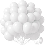 White Balloons 12 inch, White Latex 50pcs Party Balloons