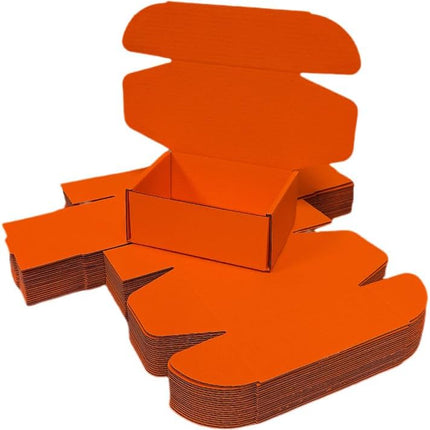 50 Pcs 5.1 x 3.1 x 1.6 Inches Mini Size Corrugated Cardboard Gift Boxes Recyclable Shipping Boxes for Mailing & Holidays, Wedding, Birthday, Gifts Packaging (Orange Red)