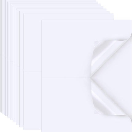 Printable Sticker Paper for Inkjet Printer, 40 Sheets 5.5x8.5 Matte Sticker Printer Paper Full Sheet Labels, 2 Per Page Sticker Paper for Laser/Inkjet Printers, Letter Size