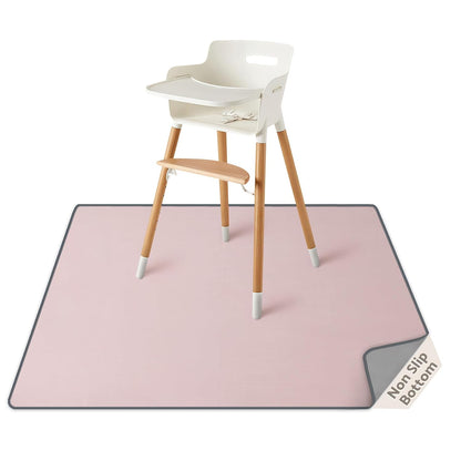 Baby Splat Mat for Under High Chair, 50.4 x 50.4 Inch Wipeable Splash Mat, Waterproof and Washable, Anti-Slip Floor
