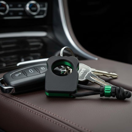 EDC Knuckle Tactical Keychain | Black with Metalic Silk Accent 3D Printed with Paracord Lanyard and Matching Bead
