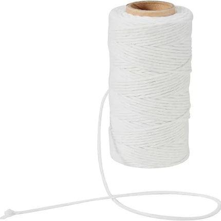 Cotton Kitchen Twine, 2mm, White, 650 Feet, for Cooking, Baking, Barbecue, Butchers, Roasting, Crafts, Gift Wrapping