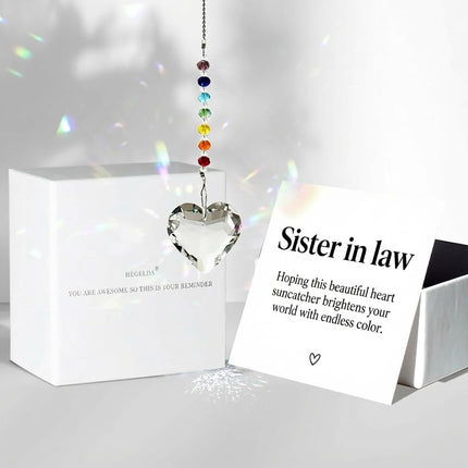 Regalos de calcetín navideño para mujer, adorno atrapasol de cristal