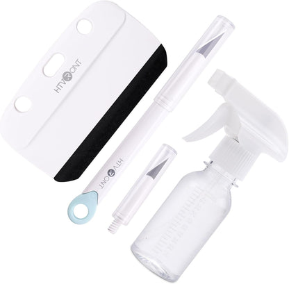 Window Film Kit - 4 Pcs Window Privacy Film Installation Tools, Easy to Apply Glass & Car Windows Tint Kit, Includes