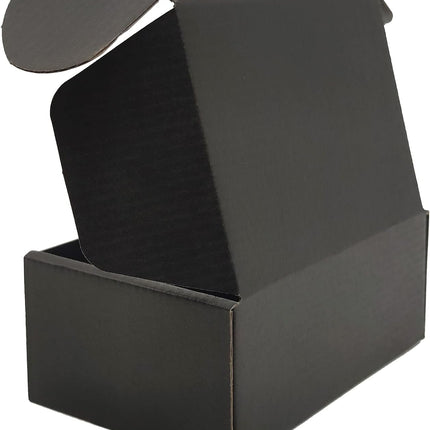 6x4x2 inches Small Shipping Boxes Set of 50 - Black Mailer Corrugated Cardboard Boxes for Shipping Packaging Mailing Products