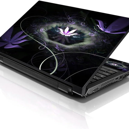 LSS Laptop 17-17.3" Skin Cover with Colorful Abstract Floral Pattern for HP Dell Lenovo Apple Asus Acer Compaq - Fits 16.5" 17" 17.3" 18.4" 19" (2 Wrist Pads Free)