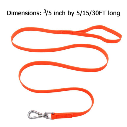Waterproof Dog Training Leash 50FT 30FT 15FT 10FT 5FT Heavy Duty Recall Long Lead for Large Medium Small Dogs (30FT, Orange)