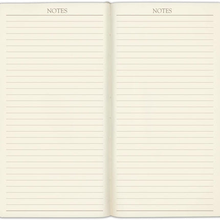 Gallery Leather Pocket Monthly Planner 2024, Elegantly Bound Calendar Planner and Notebook with Stylish Gold-Gilded Page Edges, 18 Months - Acadia Hydrangea - 6 x 3.25 "