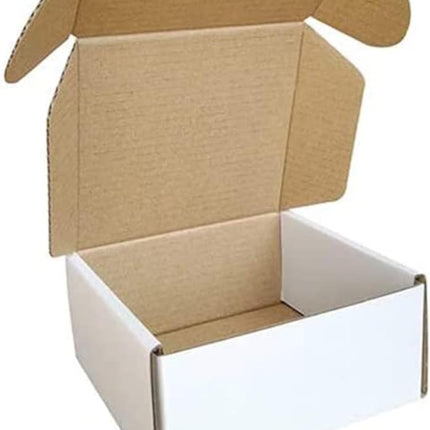50 Pack 4x4x2'' Small Shipping Boxes, Corrugated Cardboard Mailers for Business, White (CM442)