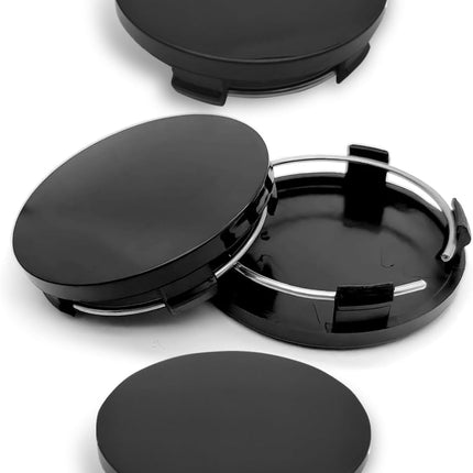 4PCS Car Wheel Center Caps, 60MM/2.36In OD 56MM/2.2In ID Center Hub Cover, ABS Snap-in Vehicle Rim Hub Caps, Rustproof Dustproof Center Cap for Rims, Universal Wheel Hub Decoration (Black)