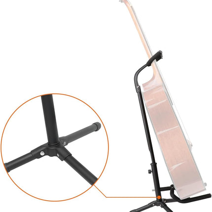 Amazon Basics Height Adjustable Portable Foldable Guitar Stand with Padded Non-Slip Secure Support for Acoustic, Electric, Bass and Banjos, Black