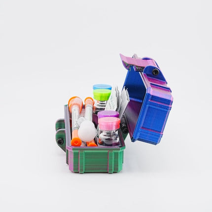 Vial Guard Storage Hard Case for 3ml, 5ml, 10ml, 30ml Vials, Secure Holder Multiple Sizes (Metalic, 4 x 3ml + Storage)
