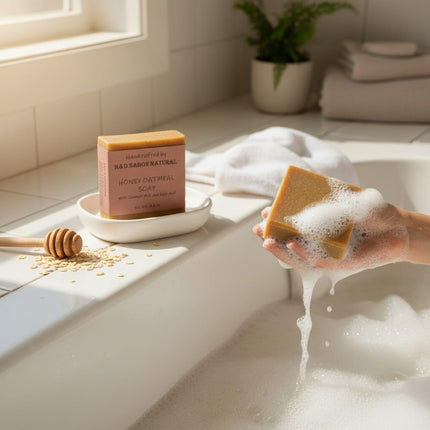 K&D Honey Oatmeal Kojic Acid with Coconut Milk Bar Soap - Natural Exfoliating Soap - Naturally Handcrafted - 4.0 oz