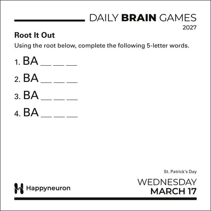 Daily Brain Games 2027 Day-to-Day Calendar: Energize your mind, one puzzle at a time!