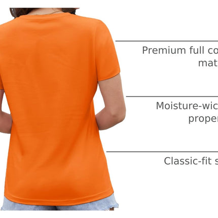 Women's Cotton T Shirt V-Neck Short Sleeve Shirt Classic-Fit Casual Breathable Tee Summer Basic Tops