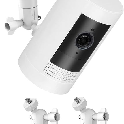 2 Pack Ring Camera Mount – No-Drill Indoor/Outdoor Wall Mount Compatible with Ring Stick Up Cam Plus/Pro, Ring Indoor Cam, Ring Outdoor Cam Plus – 360° Adjustable, Strong VHB Adhesive & Screw Option