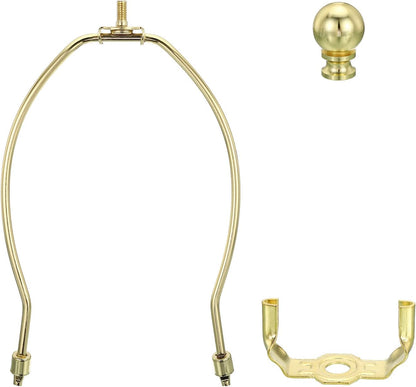 8 Inch Gold Tone Lamp Harp Kit with Finial - photo 4