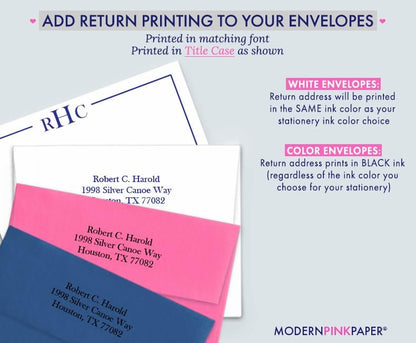 3 Letter Monogram Stationery Set for Men or Women FLAT - photo 3