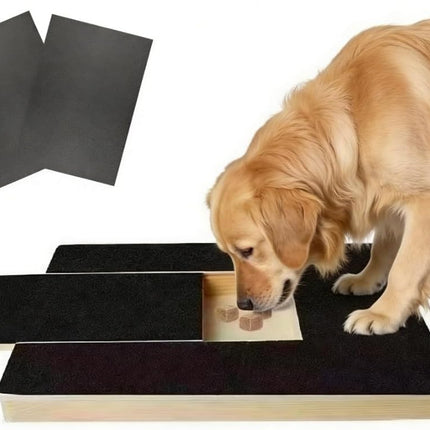 Solid Pine Wood Stress Free Dog Nail Scratchs Pad,Dog Scratch Board with Treat Box,Calming Nail Trim Pad,Dog Nail Trimming Board,Works for Dogs and Cats（Equipped with 2 Spare Sandpapers.）