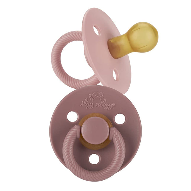 Natural Rubber Newborn Pacifiers (Set of 2) – Baby Pacifiers with Cherry-Shaped Nipple & Large Air Holes for Added