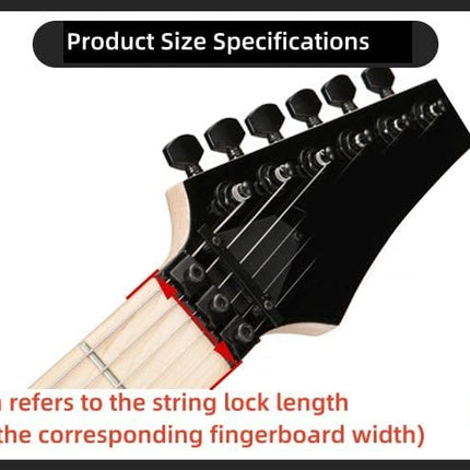 Floyd Rose 42mm Steel Guitar Locking Nut, Black, R3 String Lock for Double Locking Tremolo System Bridge, Electric Guitar Replacement with Mounting Screws and Wrench