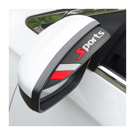 2 Pack Car Side Mirror Rain Visors, Smoke-Style, Smooth Black