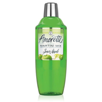 Amoretti - Premium Sour Apple Martini Mix, 7 Servings Per Bottle (28 oz), Perfect for Cocktails, Alcoholic Beverages, Mocktails, Martinis, Made with Real Fruit, Gluten Free, Vegan, Kosher