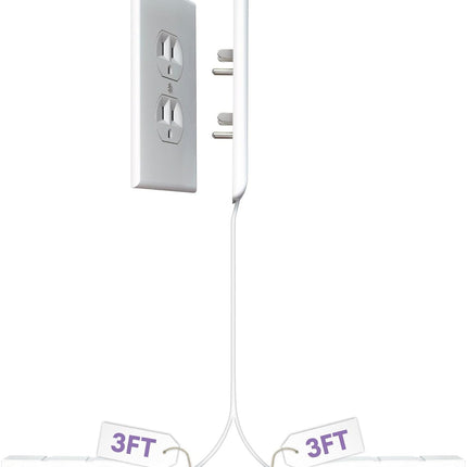 Sleek Socket Original & Patented Ultra-Thin Outlet Concealer with Cord Concealer Kit, Flat Extension Cord with Multi Outlets Power Strip, Ideal for Home Improvement, Hide Bulky and Messy Cords