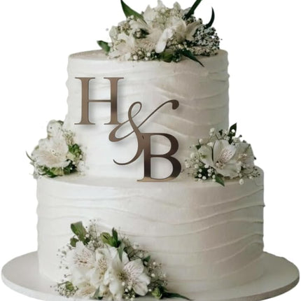 Personalized Wedding Cake Charm, Custom Monogram Side Topper - 30 colors to choose from