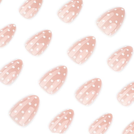 Press on Nails - Short Almond, Cute Polka Dot