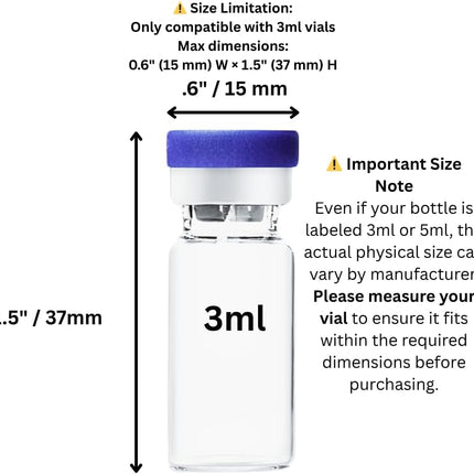 Vial Guard Storage Hard Case for 3ml, 5ml, 10ml, 30ml Vials, Secure Holder Multiple Sizes (Metalic, 4 x 3ml + Storage)