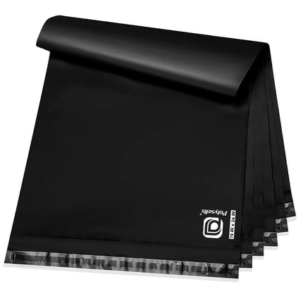 100 piezas de sobres de envío negros de polietileno de 12x15.5 Inches, sellado adhesivo fuerte, impermeables y resistentes al desgarro, bolsas postales para ropa, libros y accesorios