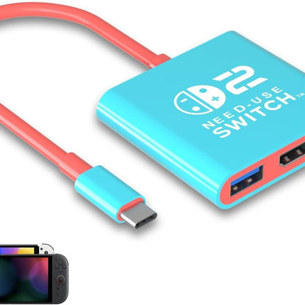 PURBHE Docking Station for Nintendo Switch 1/2 and Steam Deck, Support TV Dock Mode, Portable TV HDMI Adapter Accessories for Nintendo Switch 1 and OLED and 2, USB C to HDMI 2.0 Adapter