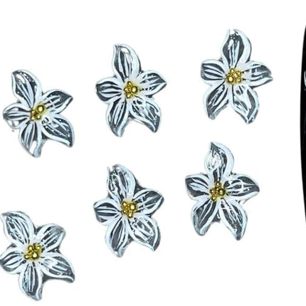 Set 8Pcs Gel 3D Flowers Nails Charms Handmade by Gel, Design For Medium & Long Nail 3D Flower For Nail Art Floral Salon Decor For Women Girls (4 Petals Rose - Long)