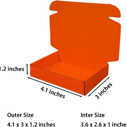 50 Pcs Mini Size Shipping Boxes for Small Business Cardboard Corrugated Mailer Boxes for Shipping Packaging Holidays Craft Gifts Giving Products (Orange Red)