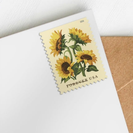 Sunflowers 2026 (Book of 20) Flowers First-Class Mail Forever Postage Stamps