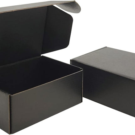 6x4x2 inches Small Shipping Boxes Set of 50 - Black Mailer Corrugated Cardboard Boxes for Shipping Packaging Mailing Products