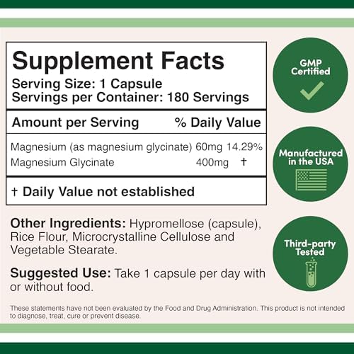 Double Wood Magnesium Glycinate - Supplement Facts