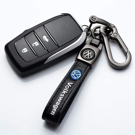Car Keychain Keyring for Automobile,Car Key Lanyard for Women&Men,Leather Key Chain Compatible With Volkswagen VW Bora Beetle Tiguan Polo Passat Jetta SEAT Holder Replacement