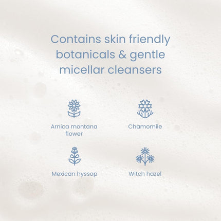 Buddle Clean Cheeks Baby Micellar No-Rinse Foam Cleanser with Chamomile, Witch Hazel, Arnica Montana, Skin Barrier Supporting, 3.4oz