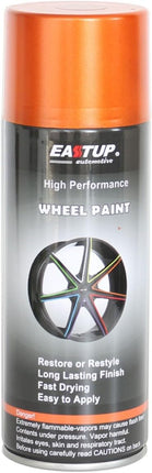 EASTUP Premium Metallic Acrylic Enamel Wheel Paint Orange-Gold Color - Brilliant Finish, High Durability, Fade-resistant, Quick Drying Rim Coating Spray Paint.